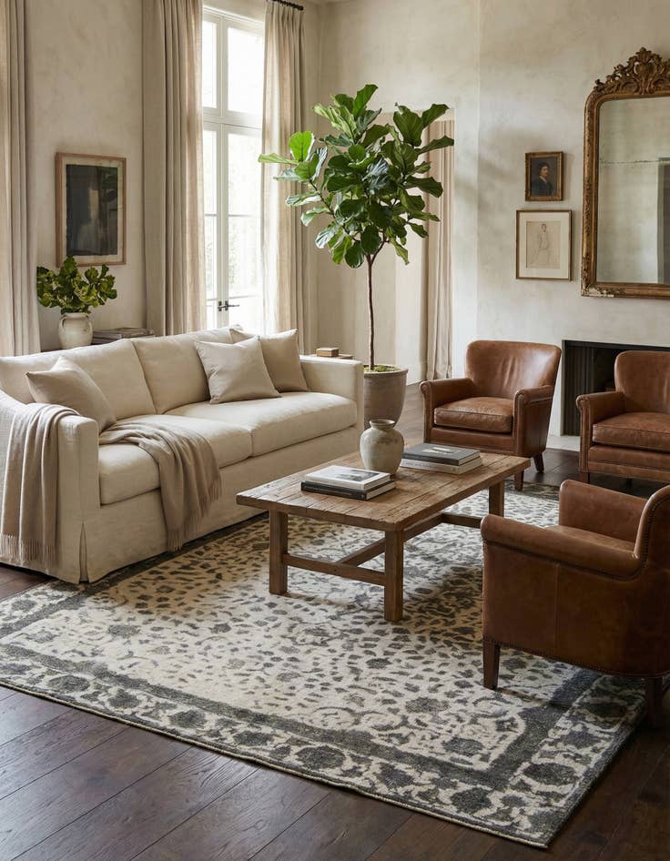 Detail image of 9' 2 x 12'  Hand Knotted Ultra Vintage Persian Wool Rug