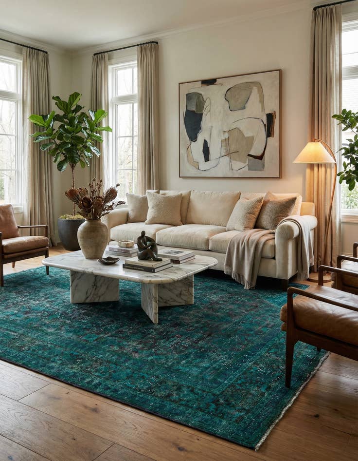 Detail image of 9' 9 x 12' 9  Hand Knotted Ultra Vintage Persian Wool Rug