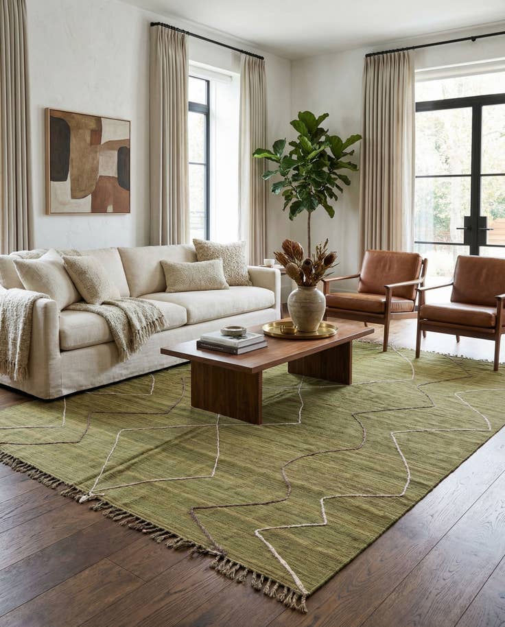 Detail image of 8' 4 x 10' 1 Hand Woven Kilim Modern Wool Rug