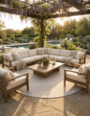 Gray Easy-Clean Modern Indoor / Outdoor Round Rug