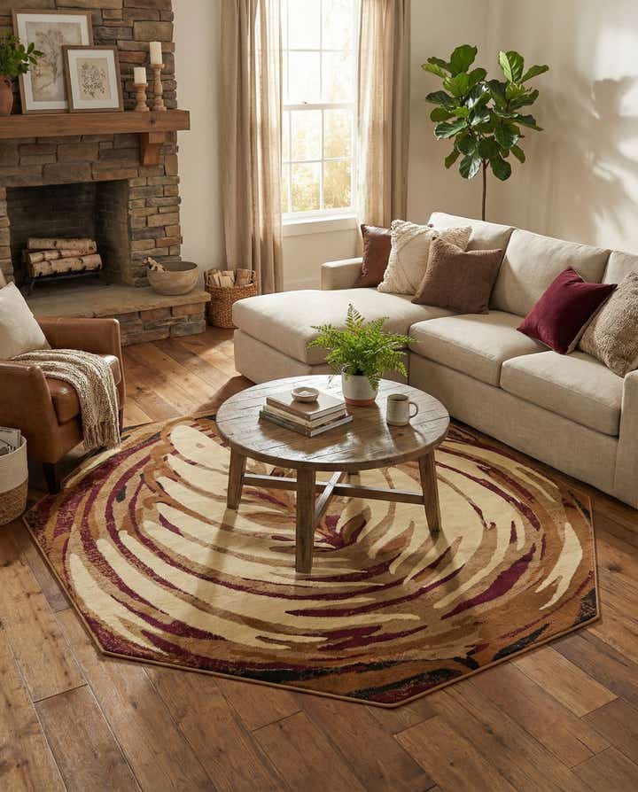 7' x 7' Cafe Octagon Rug