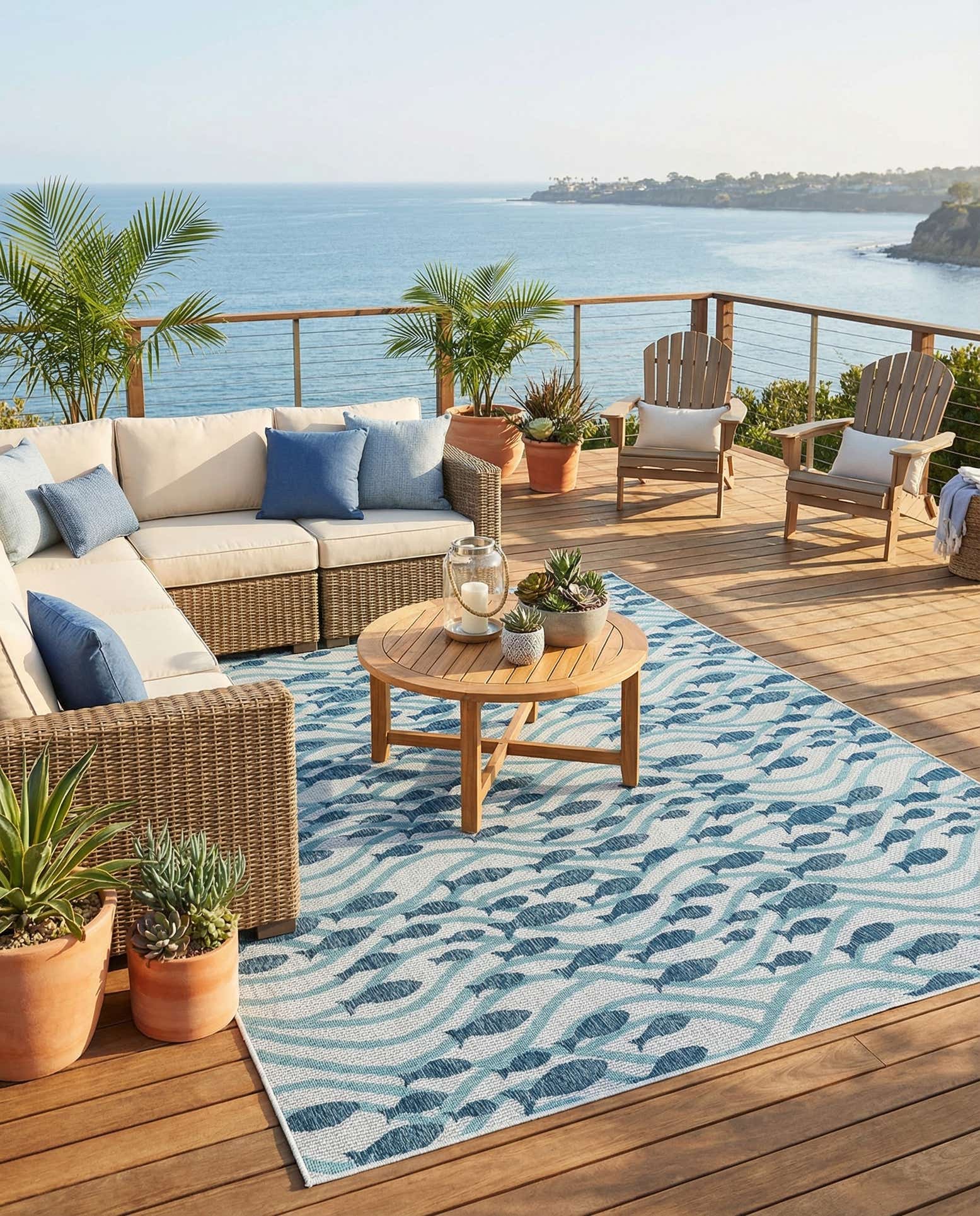 9' x 12' Easy-Clean Coastal Indoor / Outdoor Rug
