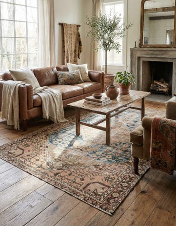 4' 4 x 7' Hand Knotted Ultra Vintage Persian Wool Rug