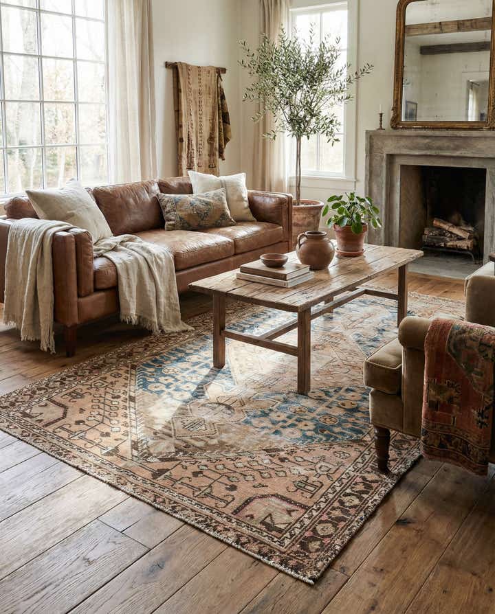 4' 4 x 7' Hand Knotted Ultra Vintage Persian Wool Rug
