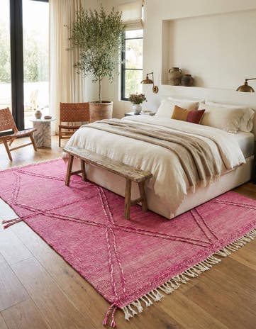 6' 9 x 10' Hand Knotted Moroccan Wool Rug