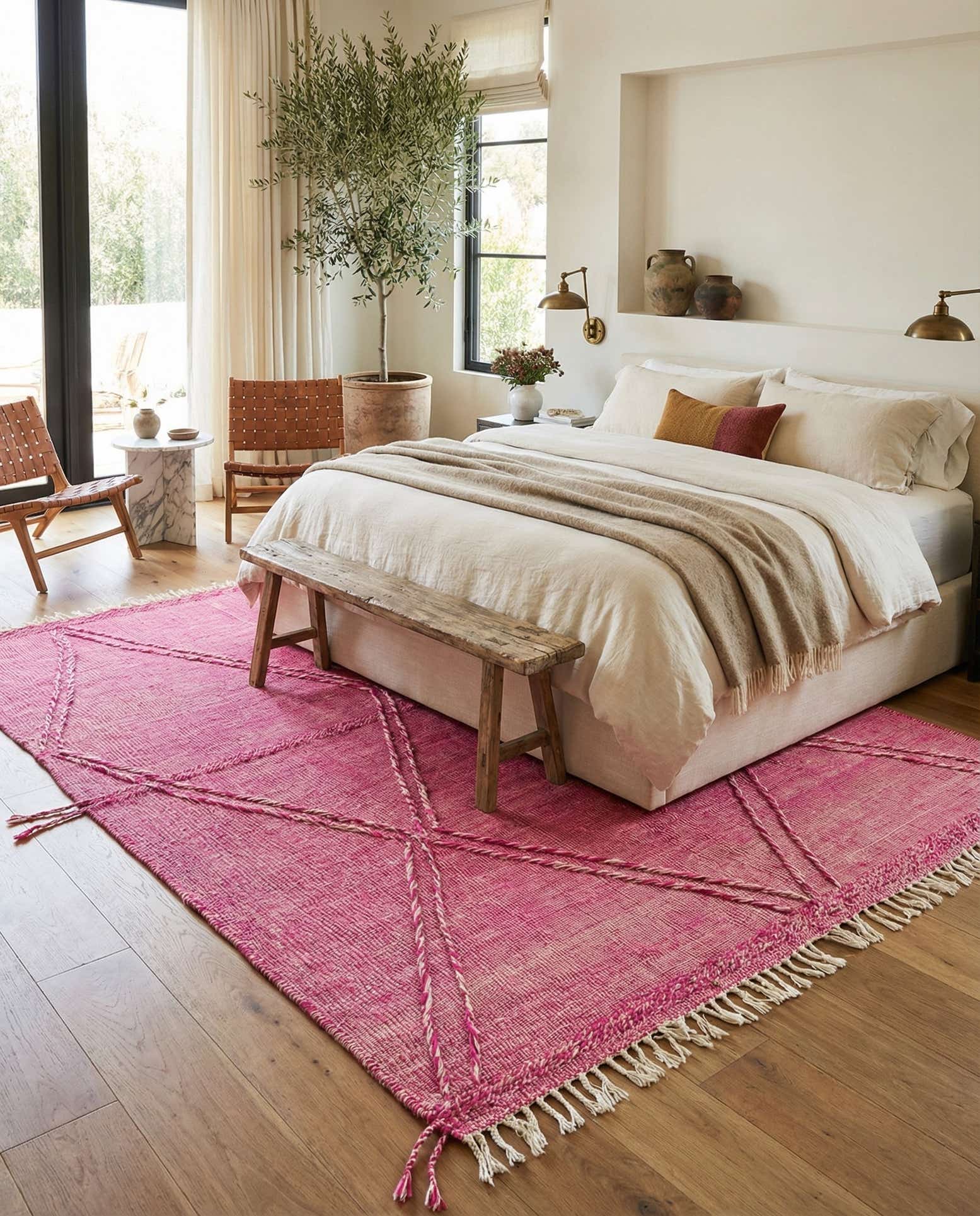 6' 9 x 10' Hand Knotted Moroccan Wool Rug
