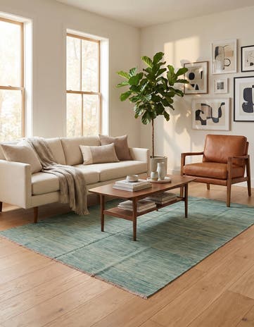 4' 10 x 6' 7 Hand Woven Kilim Modern Wool Rug