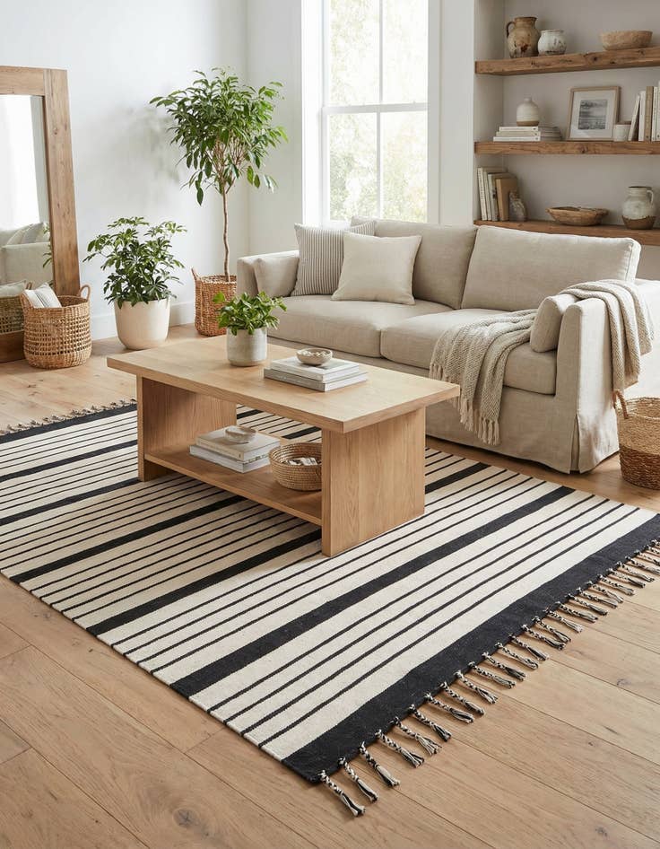 Detail image of 8' x 10'  Hand Woven Chindi Cotton Rug