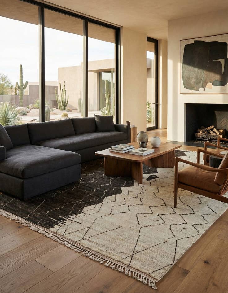 Detail image of 12' x 16' 2  Hand Knotted Moroccan Wool Rug