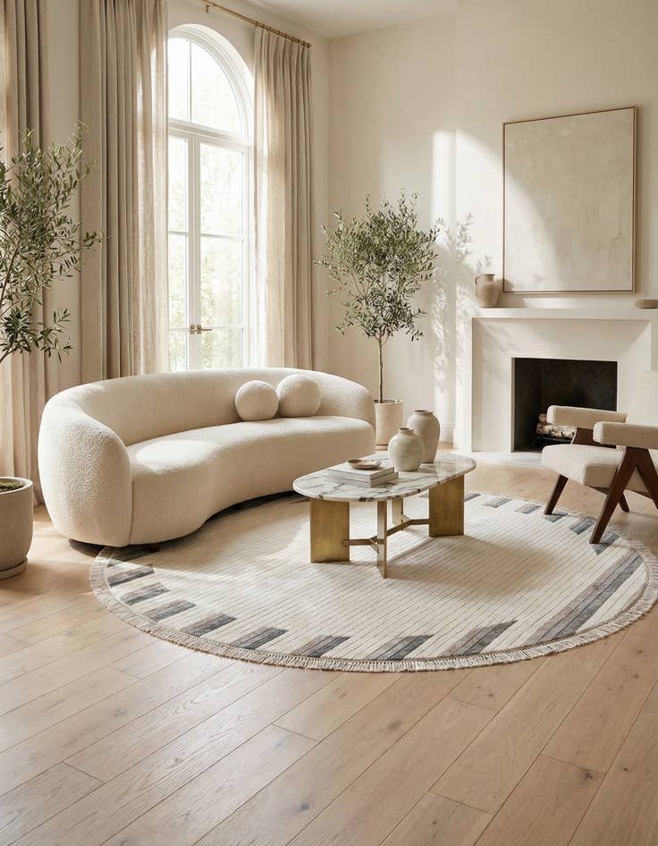 Detail image of  6' 5 x 6' 5  Hand Knotted Darya Wool Round Rug