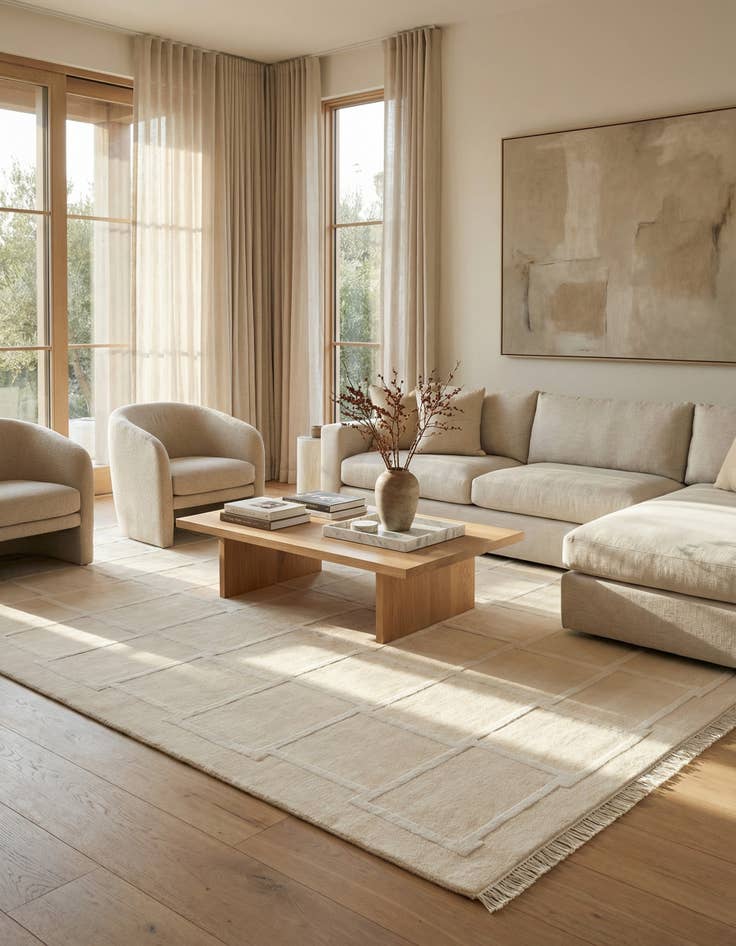 Detail image of  6' 8 x 10'  Hand Knotted Darya Wool Rug