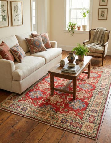 4' x 5' 9 Hand Knotted Kazak Rug