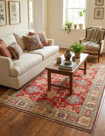 4' x 5' 9 Hand Knotted Kazak Rug
