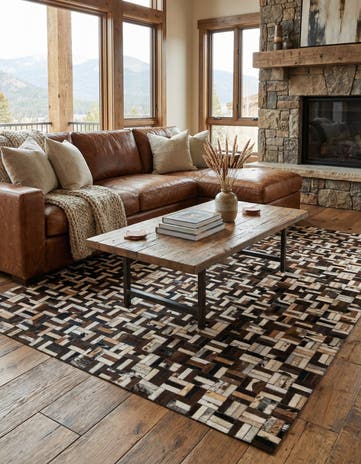 4' 11 x 7' 11 Cowhide - Patchwork Rug