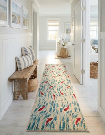 Beige Washable Amalfi Runner Rug