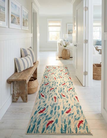 Beige Washable Amalfi Runner Rug