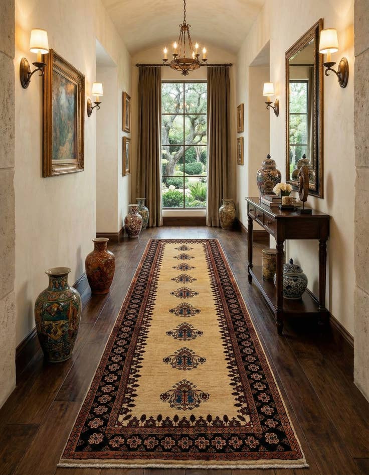 Detail image of 3' x 9' 8 Luribaft Wool Runner Rug