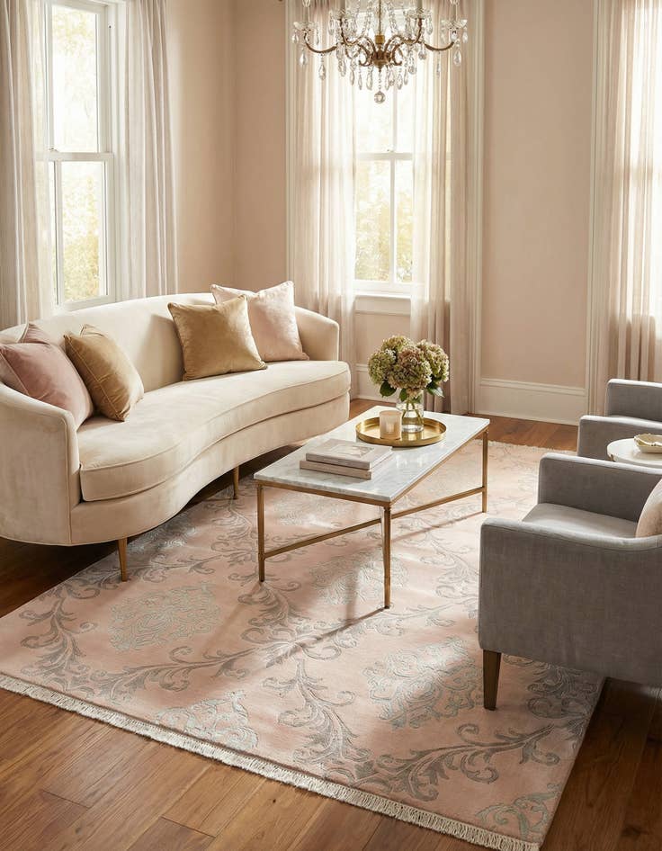 Detail image of 5' 7 x 8'  Hand Knotted Darya Wool Rug