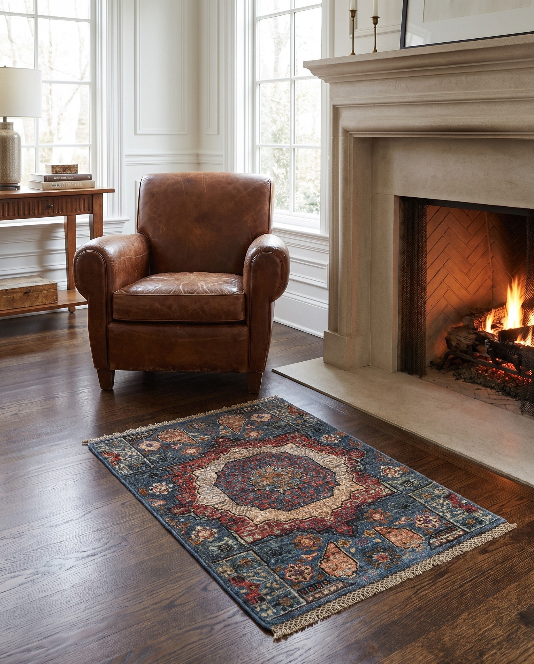 2' 1 x 3' Hand Knotted Mamluk Ziegler Rug