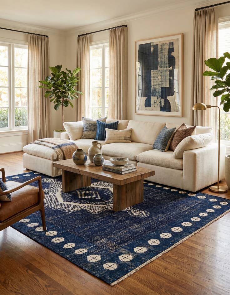 Detail image of 10' 7 x 14' 5  Hand Knotted Moroccan Wool Rug