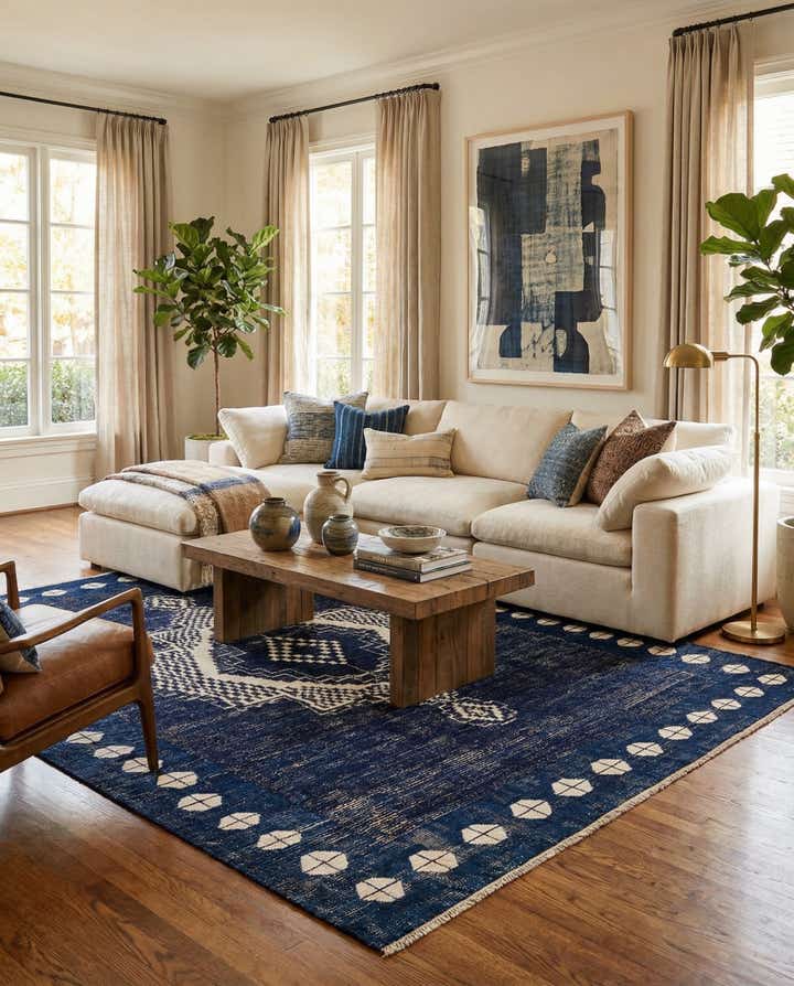10' 7 x 14' 5 Hand Knotted Moroccan Wool Rug