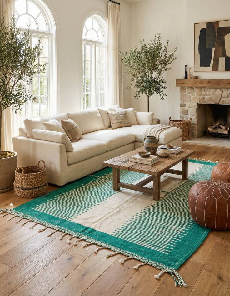 Detail image of 7' 3 x 11'  Hand Knotted Moroccan Wool Rug