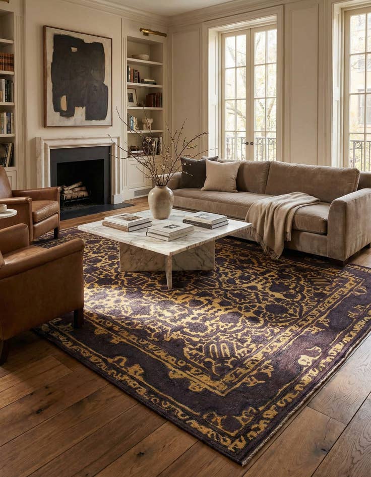 Detail image of 8' 6 x 10' 10 Hand Knotted Ultra Vintage Persian Wool Rug