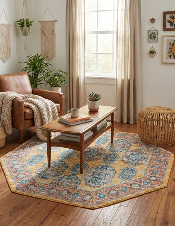 Yellow Lola Octagon Rug