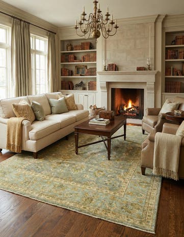 6' 6 x 9' 4 Hand Knotted Peshawar Ziegler Rug
