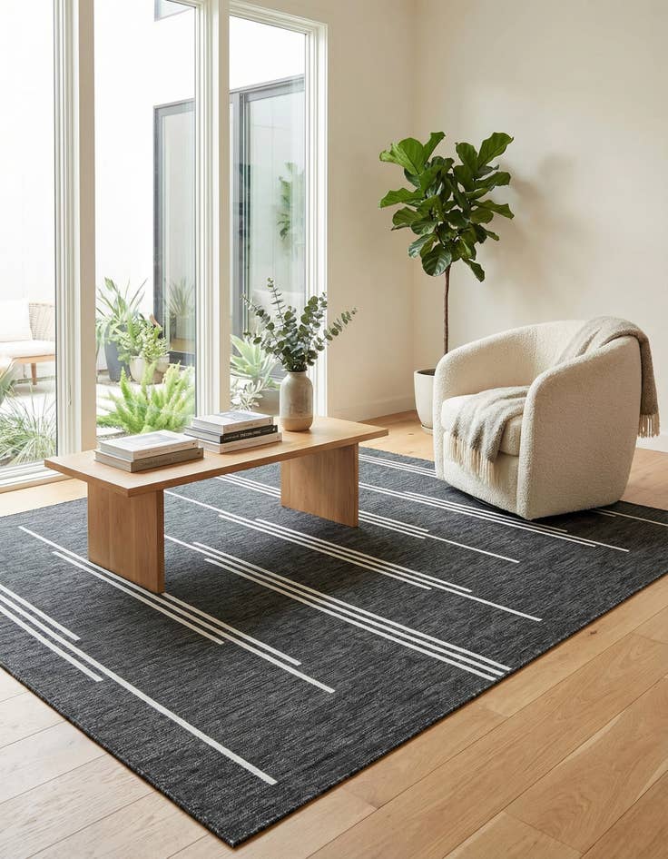 Detail image of 7' 10 x 7' 10  Washable Modern Indoor / Outdoor Square Rug
