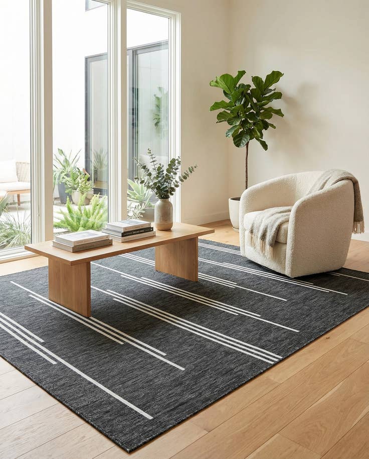 Detail image of 7' 10 x 7' 10 Easy-Clean Modern Indoor / Outdoor Square Rug