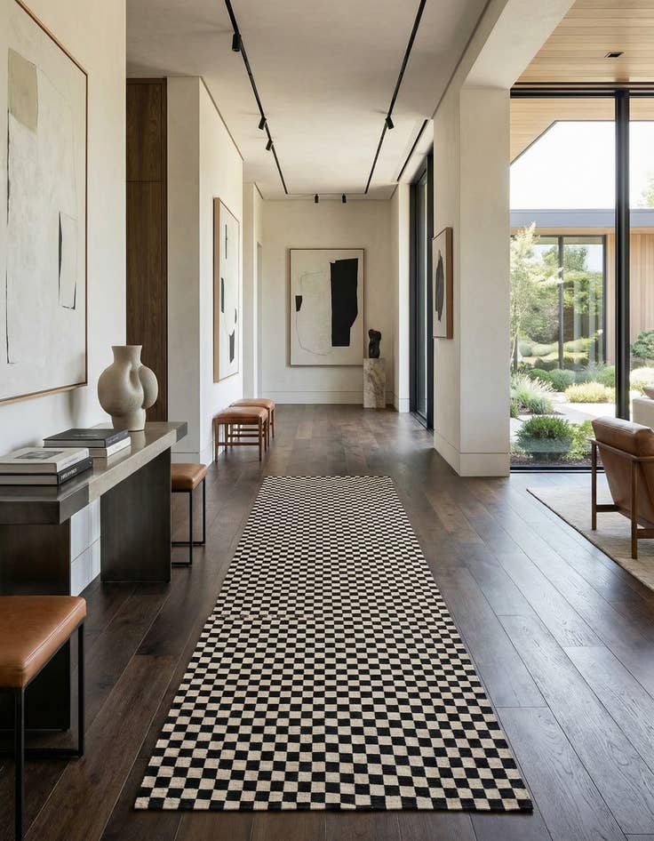 Detail image of 8' 3 x 16' 1  Hand Woven Kilim Modern Wool Runner Rug