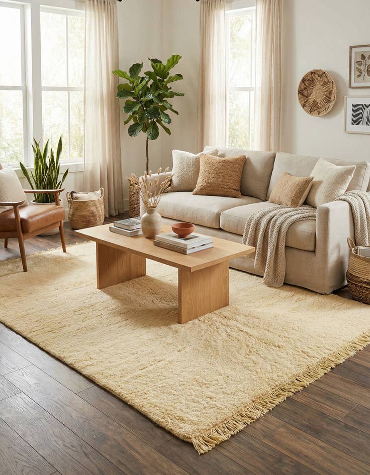 Detail image of 5' 3 x 8' 10  Hand Knotted Moroccan Wool Rug