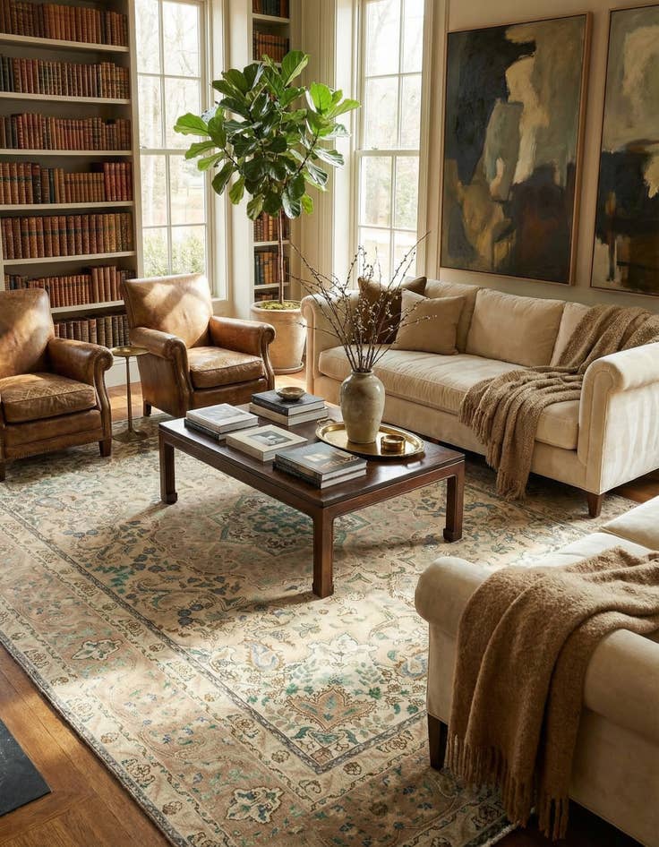 Detail image of 9' 9 x 12' 6  Hand Knotted Ultra Vintage Persian Wool Rug