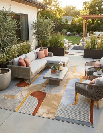 9' x 12' Easy-Clean Modern Indoor / Outdoor Rug