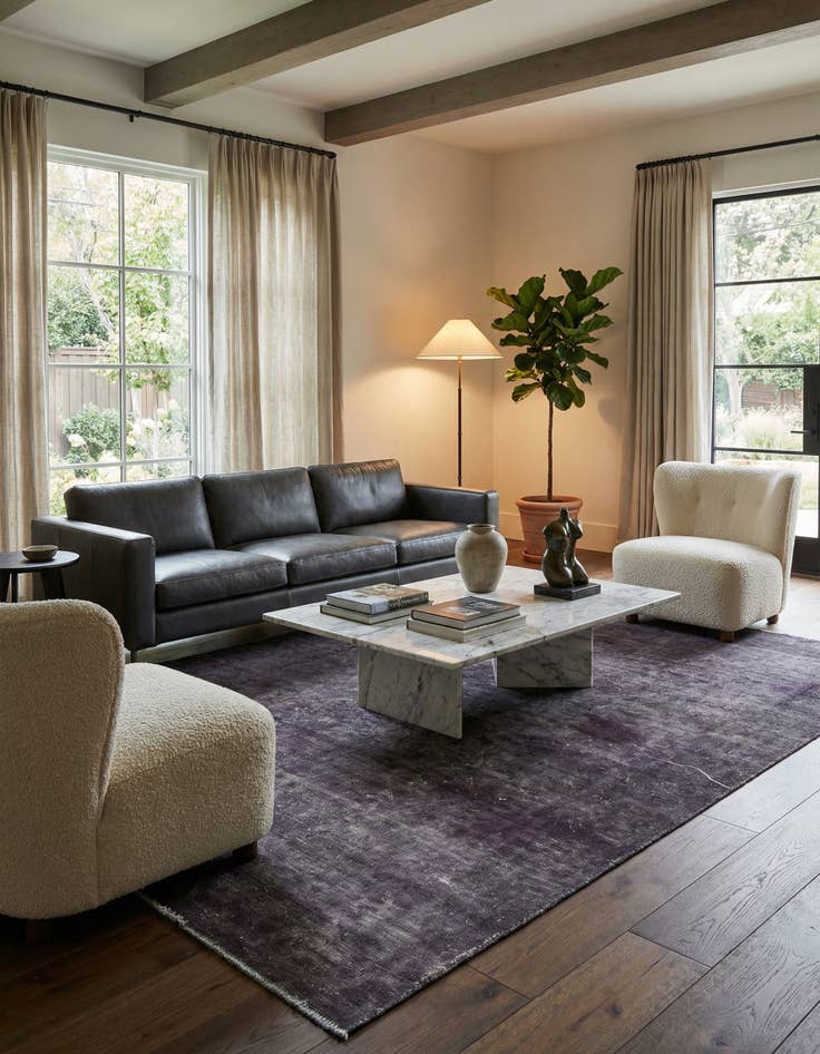 Detail image of 6' 4 x 9'  Hand Knotted Ultra Vintage Persian Wool Rug