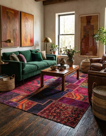 5' 6 x 8' 3 Hand Knotted Ultra Vintage Persian Wool Rug