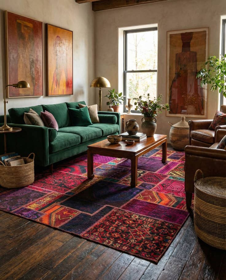 Detail image of 5' 6 x 8' 3 Hand Knotted Ultra Vintage Persian Wool Rug