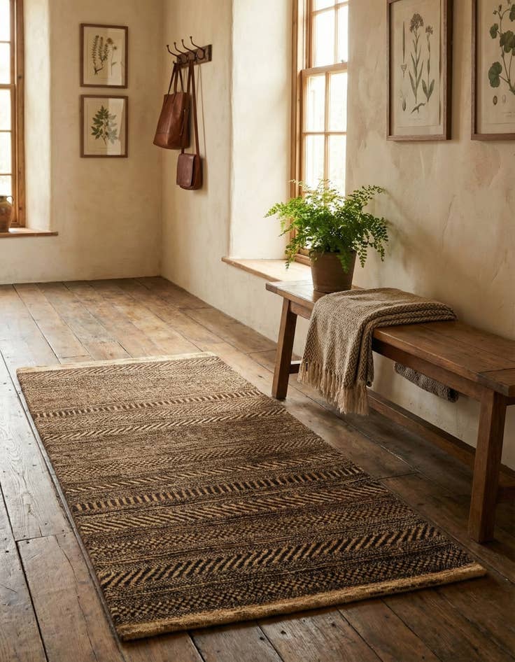 Detail image of 2' 4 x 4' 6 Hand Knotted Kashkuli Gabbeh Wool Runner Rug