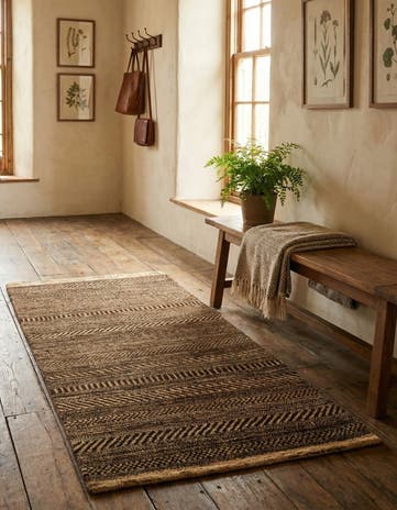 2' 4 x 4' 6 Hand Knotted Kashkuli Gabbeh Wool Runner Rug