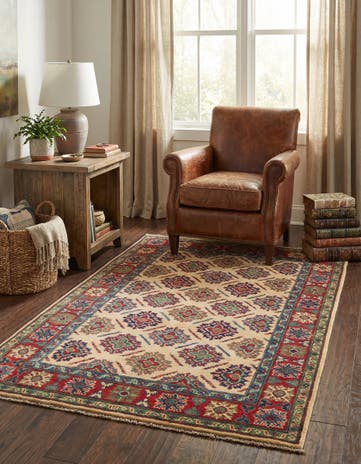 4' 2 x 6' 2 Hand Knotted Kazak Rug
