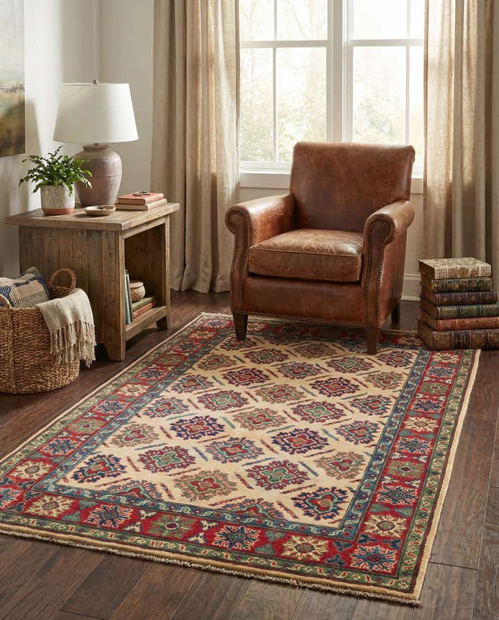 4' 2 x 6' 2 Hand Knotted Kazak Rug