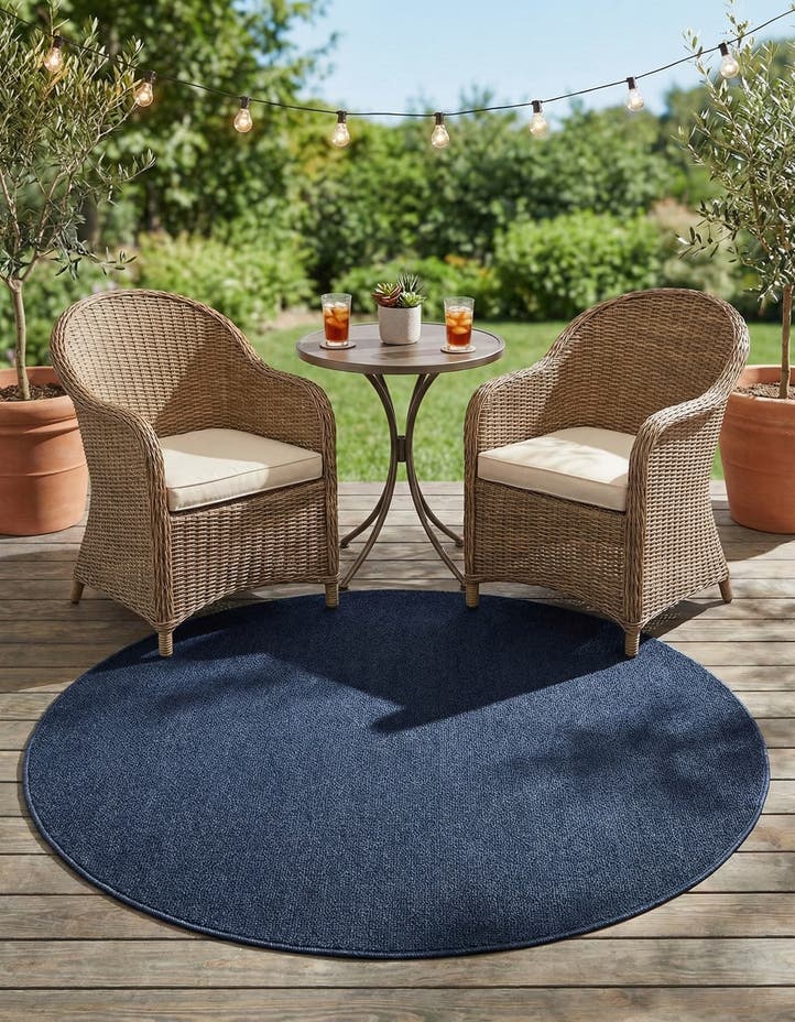 5' 3 x 5' 3 Easy-Clean Solid Indoor / Outdoor ...