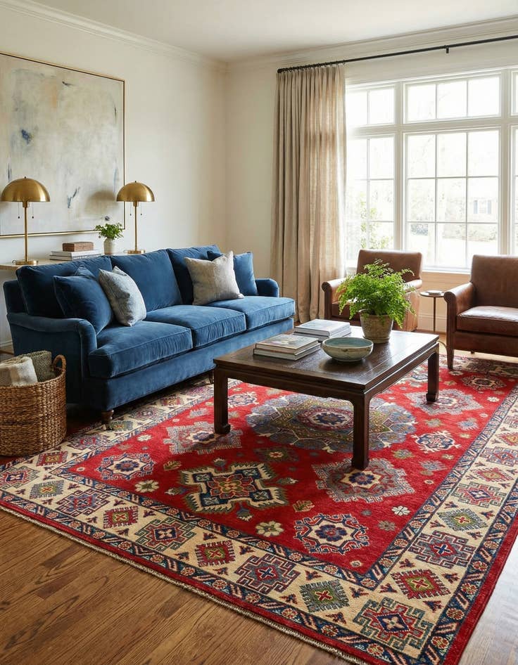 Detail image of 5' 8 x 7' 9  Hand Knotted Kazak Rug