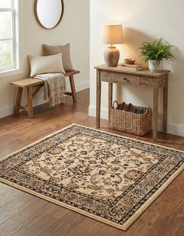 Ivory Yasmin Square Rug