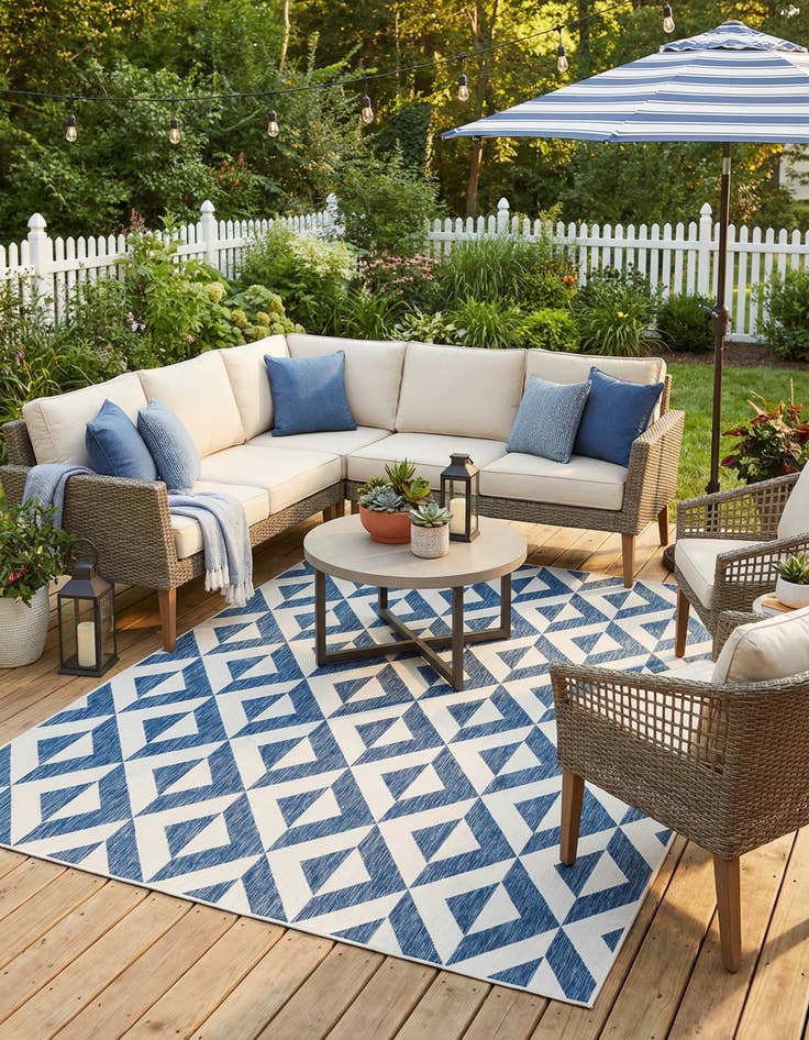 Detail image of  9' x 12'  Washable Jill Zarin Napa Indoor / Outdoor Rug