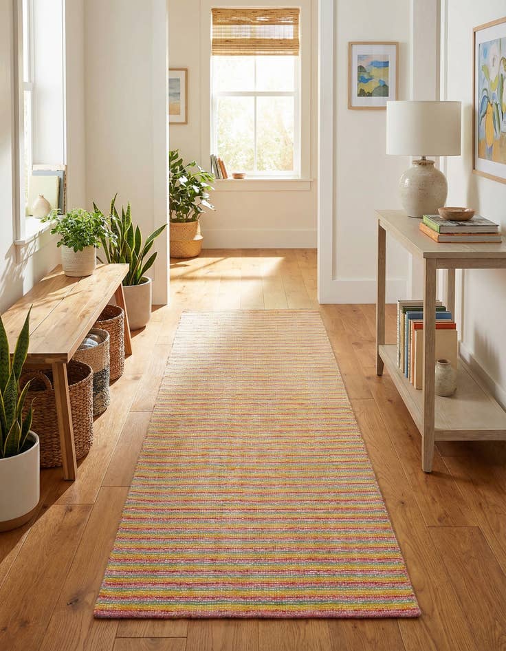 Detail image of 2' 7 x 10'  Hand Woven Happy Rugs Happy Home Wool Runner