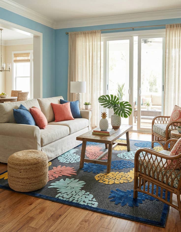 Detail image of 9' x 12'  Washable Belize Indoor / Outdoor Rug