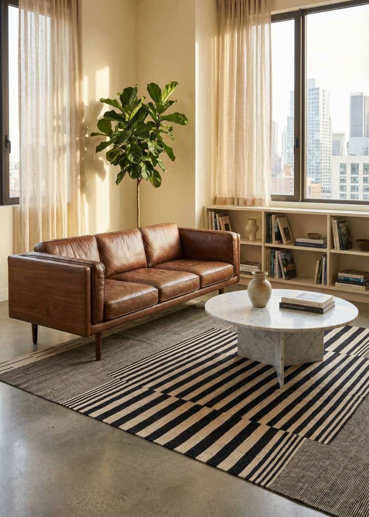 7' x 9' 8 Hand Woven Kilim Modern Wool Rug