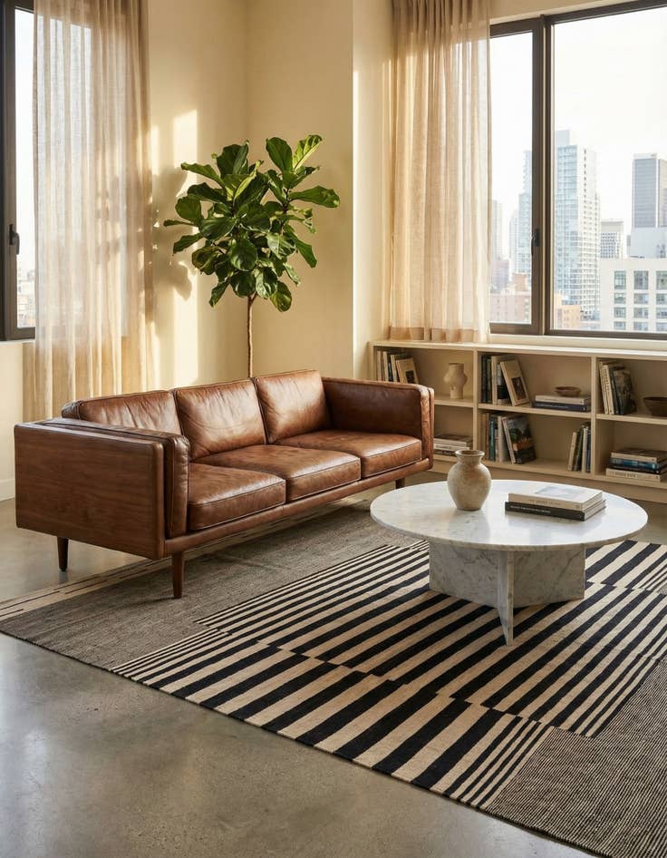 Detail image of 7' x 9' 8 Hand Woven Kilim Modern Wool Rug